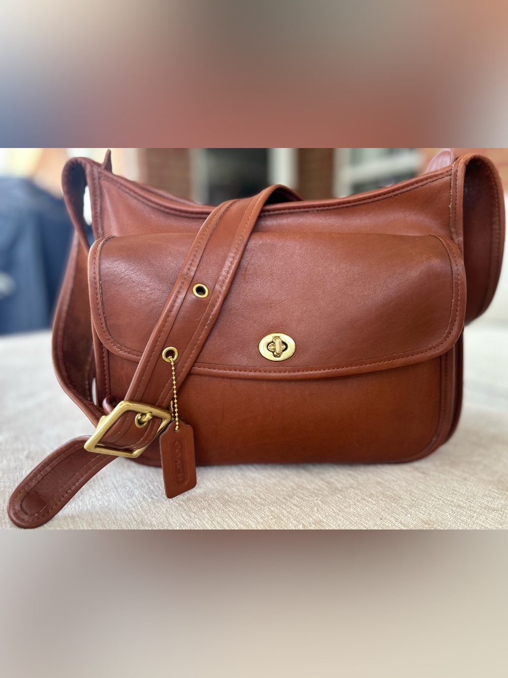 EUC Vintage Coach Taft British Tan - Picture 1 of 16